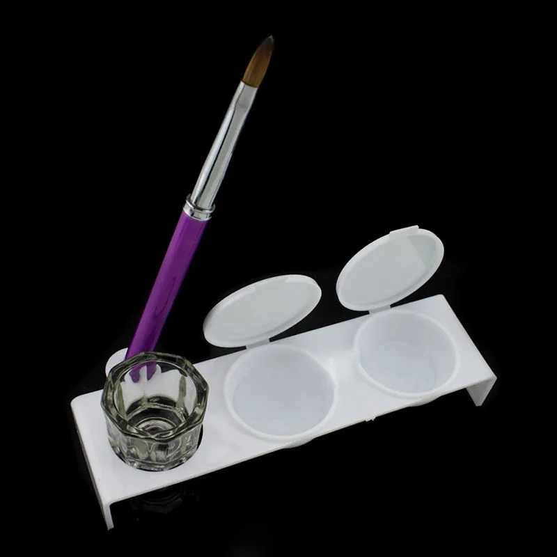 1pc Triple Holes Dappen Dish Bowl For Mixing Acrylic Liquid Powder Nail