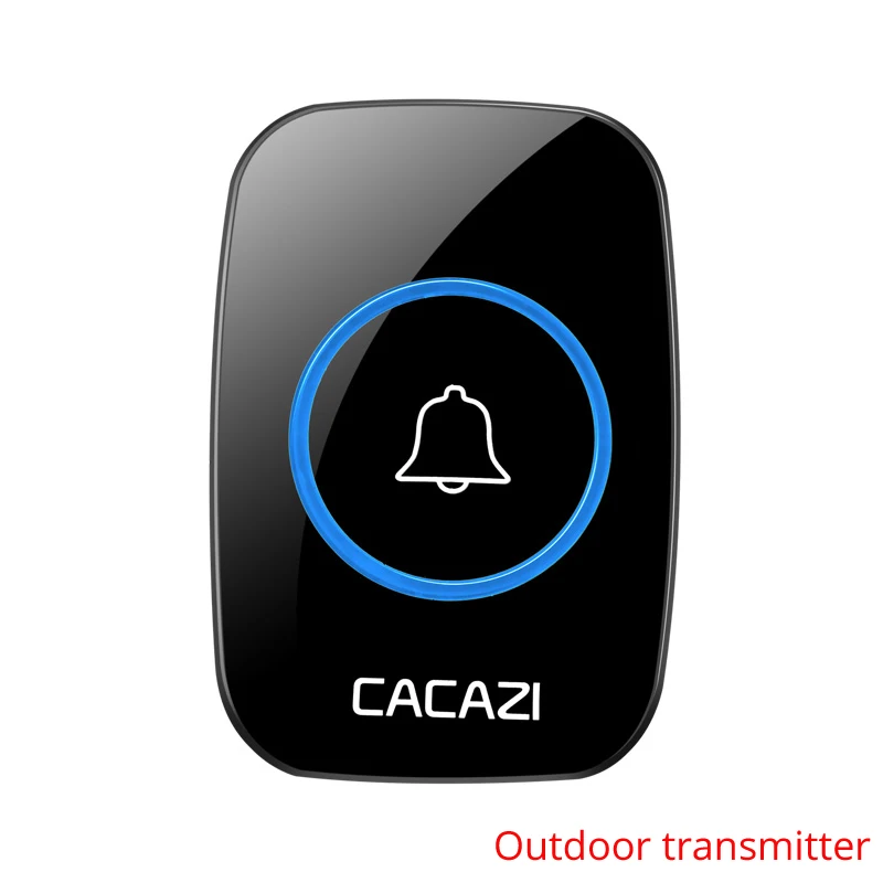 

CACAZI AC wireless A10 outdoor transmitter doorbell parts waterproof door bell low price high quality home 38 chimes door ring