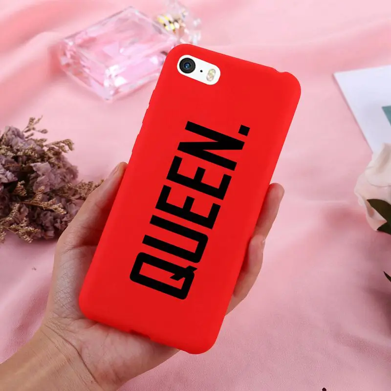 Для 8 8Plus X 7 7Plus Lover Boss honey queen Мягкий ТПУ силиконовый матовый чехол Fundas Coque чехол для iPhone 6 6S 5 SE 5S 4 4S XS Max - Цвет: red queen