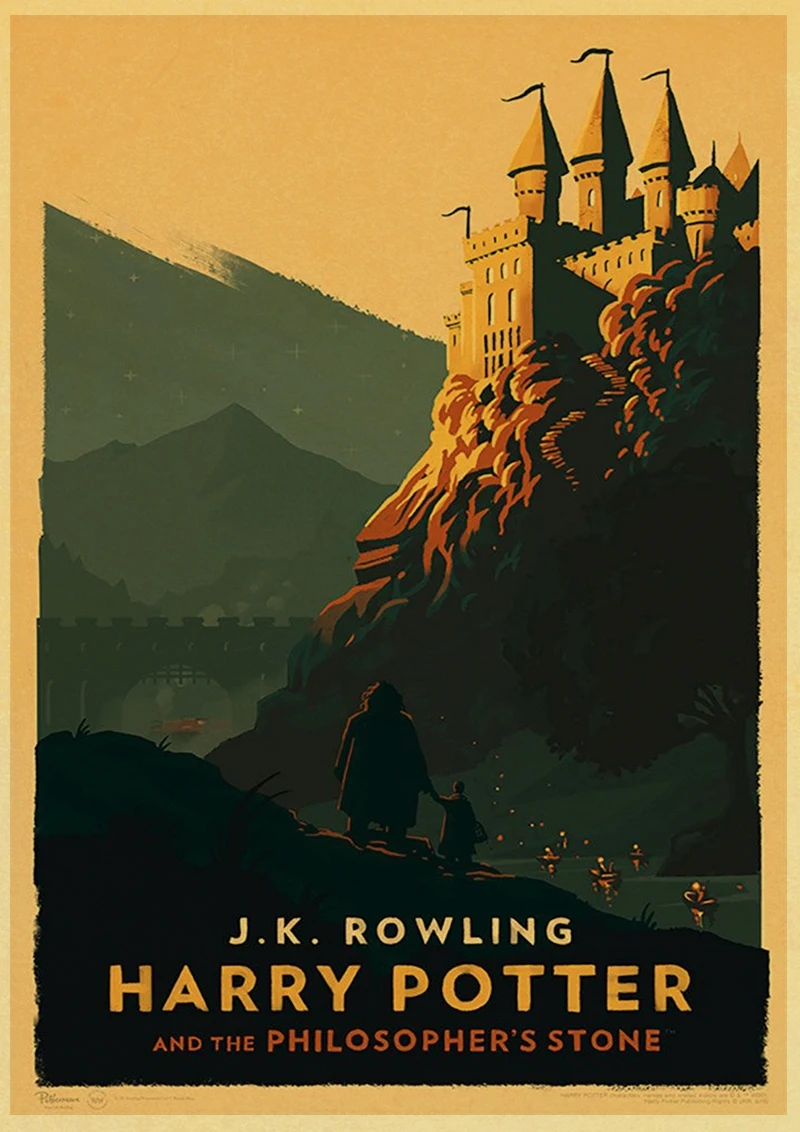 Постер Гарри Поттера Хогвартс Экспресс Diagon Alley Hogsmeade крафт бумага настенная