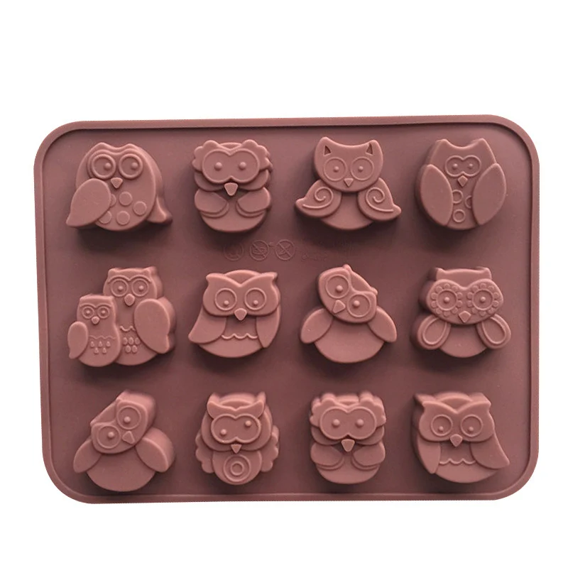 

12 Holes Cute Owl Silicone Chocolate Cake Decorating Tool DIY Cake Molds Baking Tools Bakeware Fondant Cupcake Cookie Soap Mould