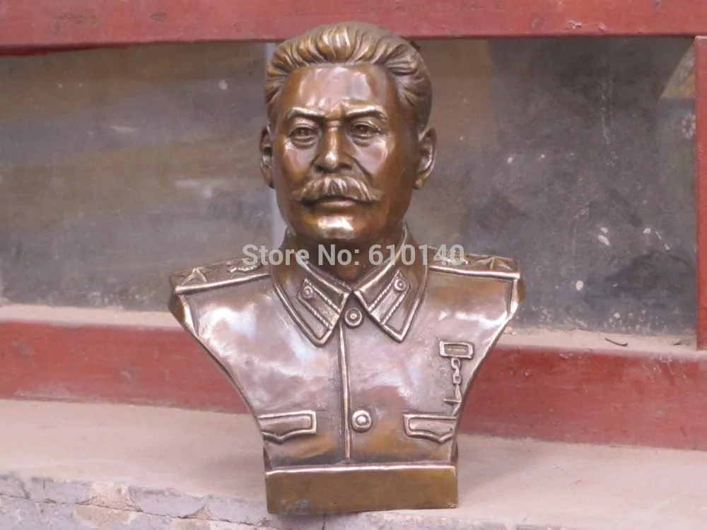 7"Bronze sculpture Russia Joseph Stalin international communist