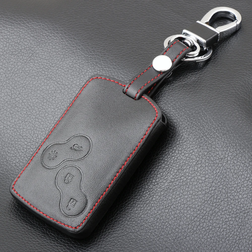 

Leather Keychain Key Case Holder for Renault Clio Scenic Megane Duster Sandero Captur Twingo Koleos protector Cover