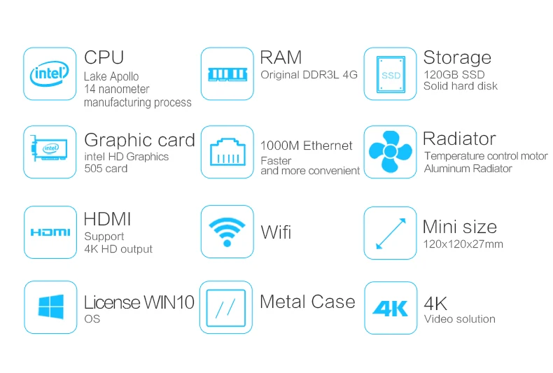 Sale V1 VOYO VMac Mini PC Intel Apollo N4200 Pocket PC with 8GB DDR3L RAM 256GB SSD 4K HD License Windows 10 Bluetooth 4.0 40
