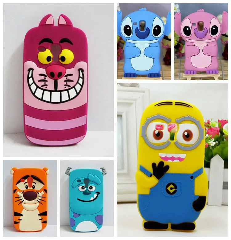 Hot sales! 3D Minions Phone Silicone soft Case Cover for Samsung Galaxy S3 Mini s3mini i8190 8190 Cases Shell