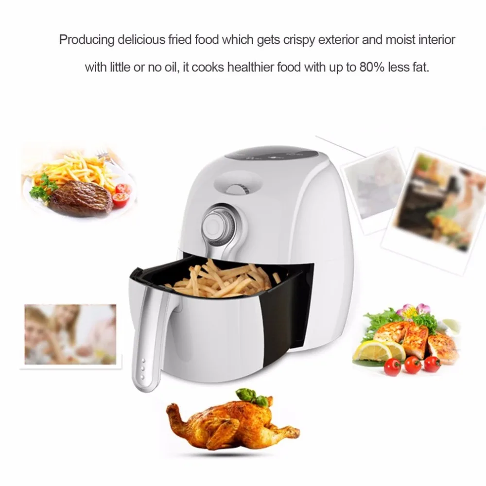 ICOCO 2.7L Electric Air Fryer Adjustable Frying Machine With Dimension