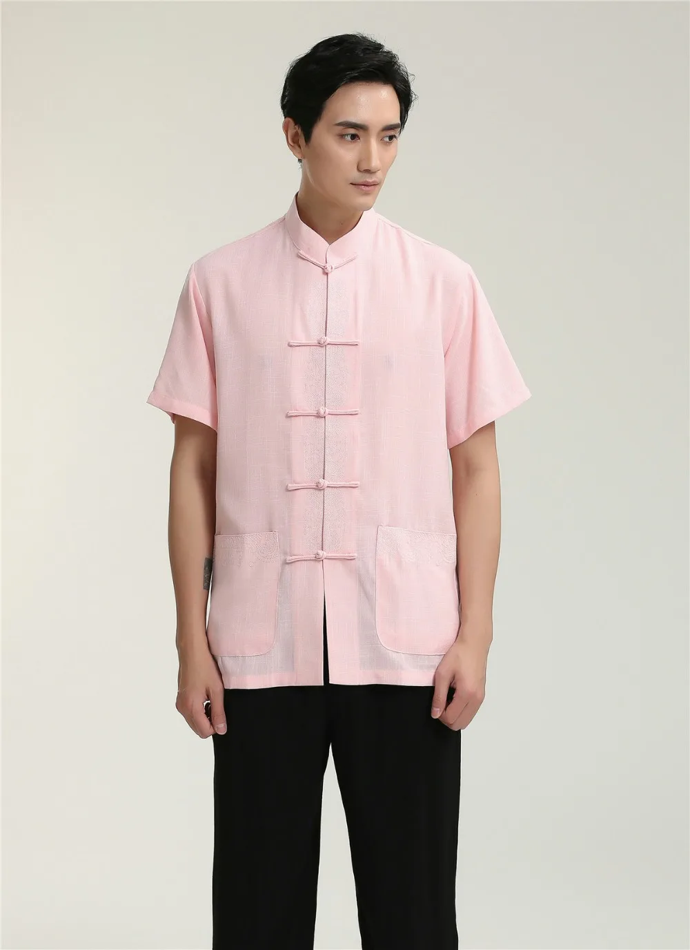 Шанхай история короткий рукав Китайская традиционная Костюмы кунг-фу Рубашка для парня китайского Топ для человека свободную рубашку
