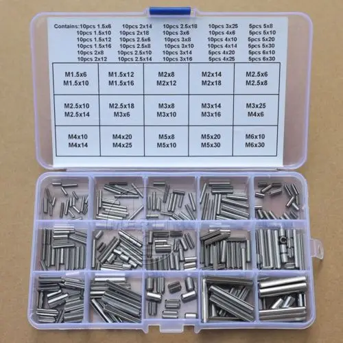 260Pcs 304 Stainless Steel Split Spring Dowel Tension Roll Pins 1.5 6mm