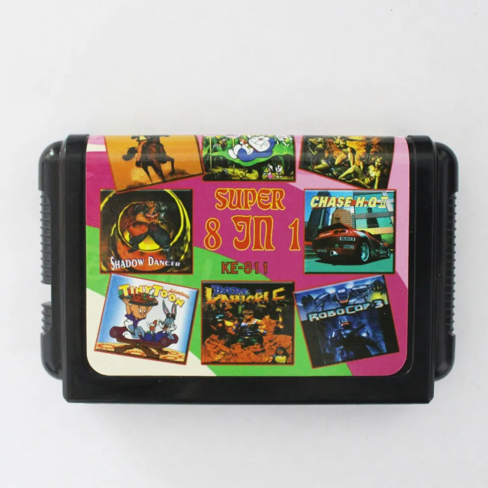 

Big Promotion 8 In 1 No Repeated 16 bit MD Game Card For Sega NTSC systems