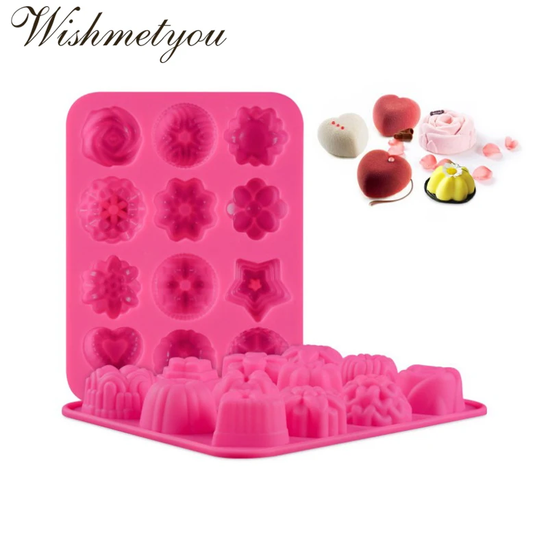 

WISHMETYOU 3D Chocolate Pudding Candy Cookies Cake Decorating Tools Handcrafted DIY Heart Shaped Kitchen Silicone Soap Mold New