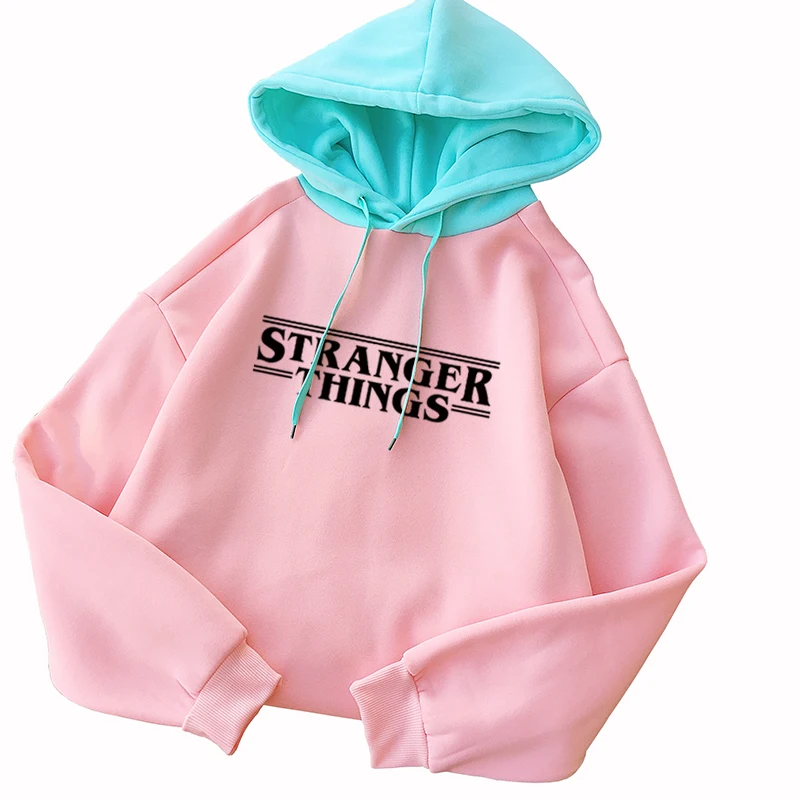 

Fashion Women Casual Long Sleeve Hoodies Sweatshirt Jumper Pullovers Autumn Winter New Fleece Stranger Thing Letter Printed Tops