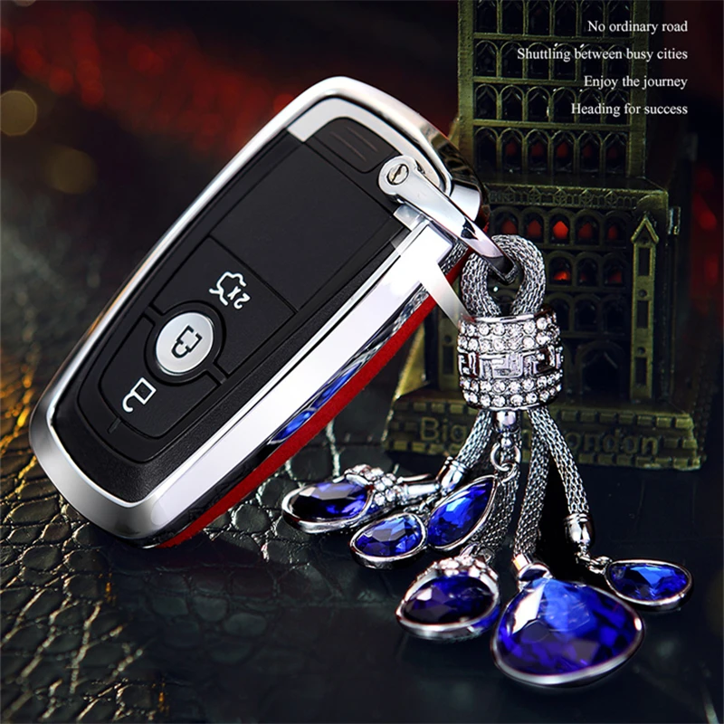 

Suede Fur car key case cover for Ford Fusion Mondeo Mustang F-150 LINCOLN EDGE EXPLORER MK Escort Explorer Edge 2019 keychain