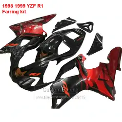 Красный Средства ухода за кожей комплект для Yamaha YZF R1 98*99 (металлик пользовательские) обтекатели 1998 1999 ABS обтекатель комплект ll45