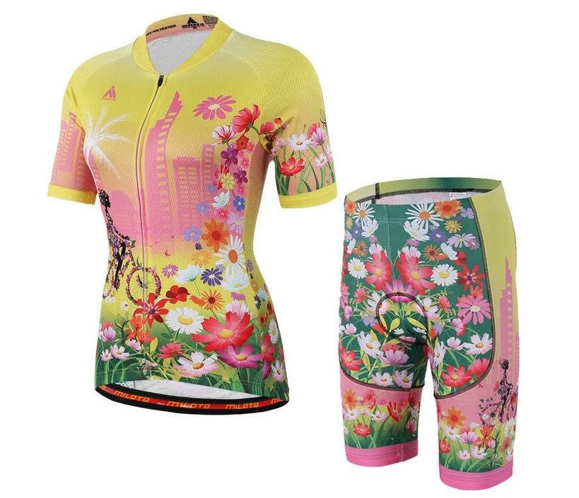 Скидка Miloto для женщин Велоспорт Джерси велосипед рубашки Красивый летний Стиль быстросохнущая Спортивная одежда для езды на горном велосипеде велосипедная одежда