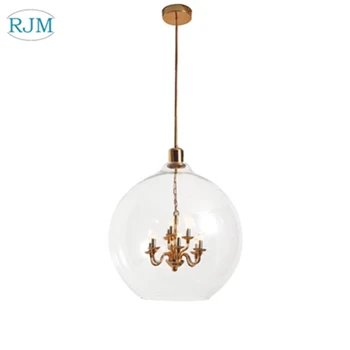 

Nordic Simple Creative Postmodern Round Glass Pendant Lights Single Head for Restaurant Bedroom Bar Table Study Living Room