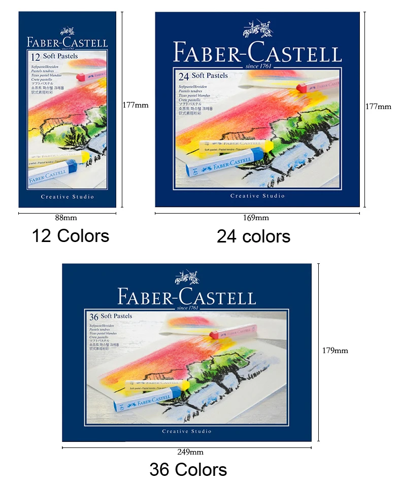 Faber-Castell Пастель Придерживайтесь 12/24/36/48/72 Цвета окрашенная Мел воск Цвета синий коробка масляная пастель карандаш мягких пастельных Blando для