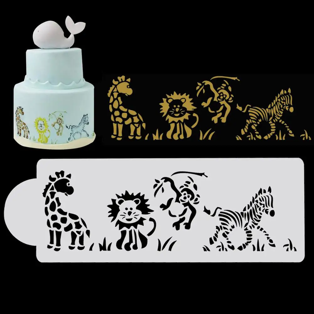 

Animal shape Coffee Cake Stencils Cookies for painting decor Template Biscuits Fondant Mold Cake Decorating Tools Bakeware