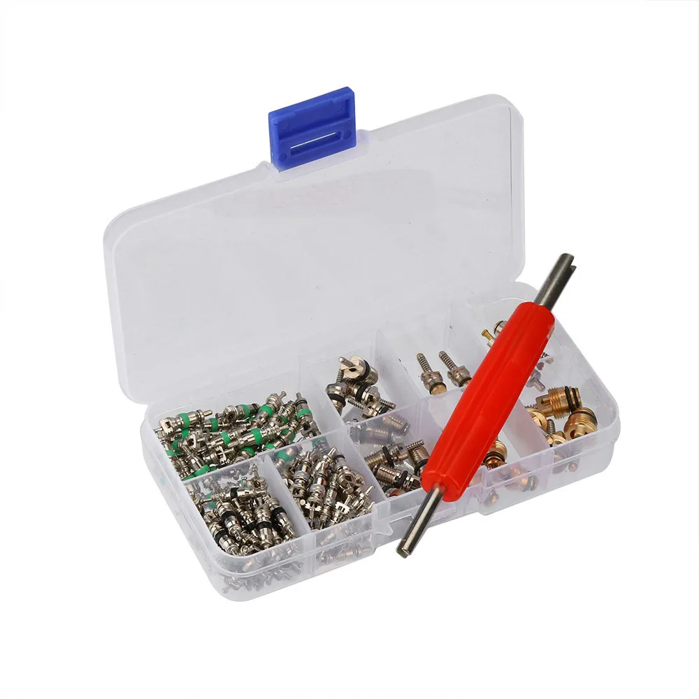 

2019 New Multifunction135 Pcs Assortment A/C Shrader Valve Core R134 Kit Of 11 Kinds Of AC Valves HVAC