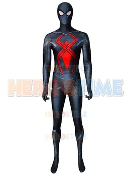

PS4 Spider-Man Dark Suit Spiderman Cosplay Costume 3d print superhero Zentai suit For Adult/Kids can custom made