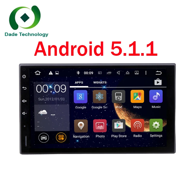  Android 5.1.1 HD 1024*600 touch screen Quad core android 2 DIN universal GPS radio Multimedia car stereo audio Head unit no DVD 