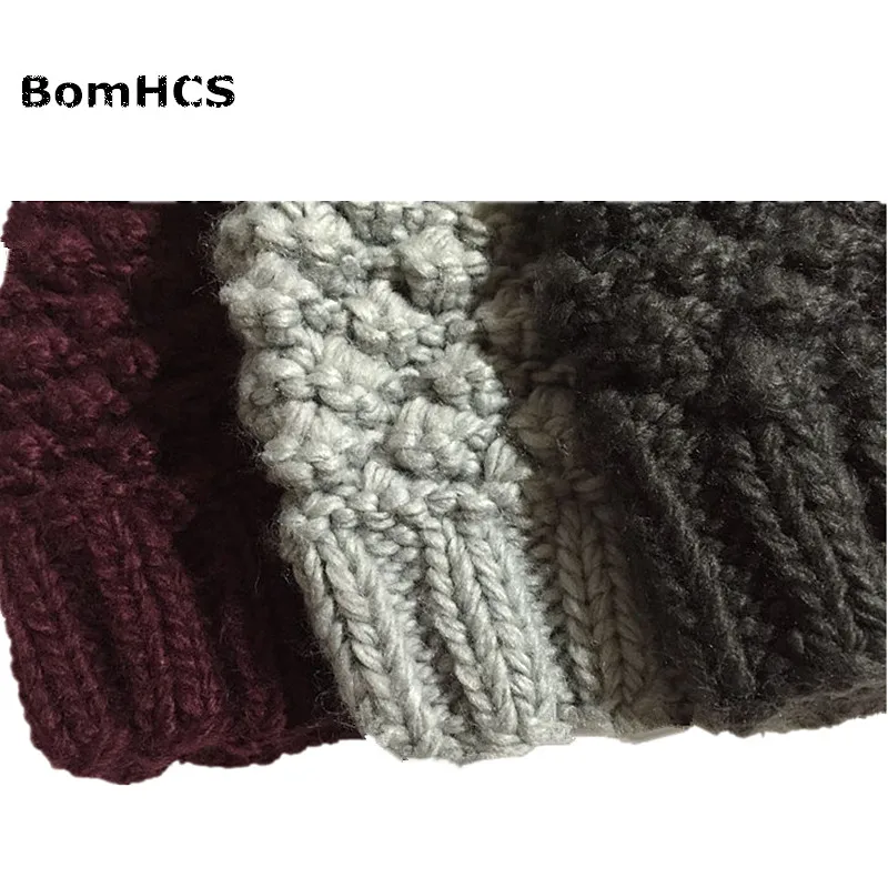 BomHCS Европейский стиль простой унисекс зима теплая пряжа Beanie комплект вязаная шапка+ шарф ручной работы