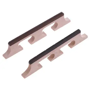 

2PCS/Set Durable Rosewood Banjo Bridge for 5 String Banjo Bridge Saddle with 3 Feet Stringed Instruments 75 x 15 x 5mm