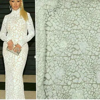 

SYJ-691 African Net Lace Material With Sequins High French Lace Fabric Latest Pattern Net Lace For Dress