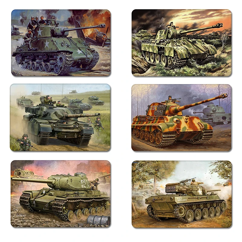 

Oil Painting Designs World War 2 WWII Tanks Nature Rubber Table Mouse Pad Laptop Computer Enclosure Mousepad Mat