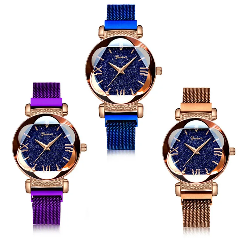 

2009 New Rose Golden Star Milan Mesh Belt Durable Ladies Watch