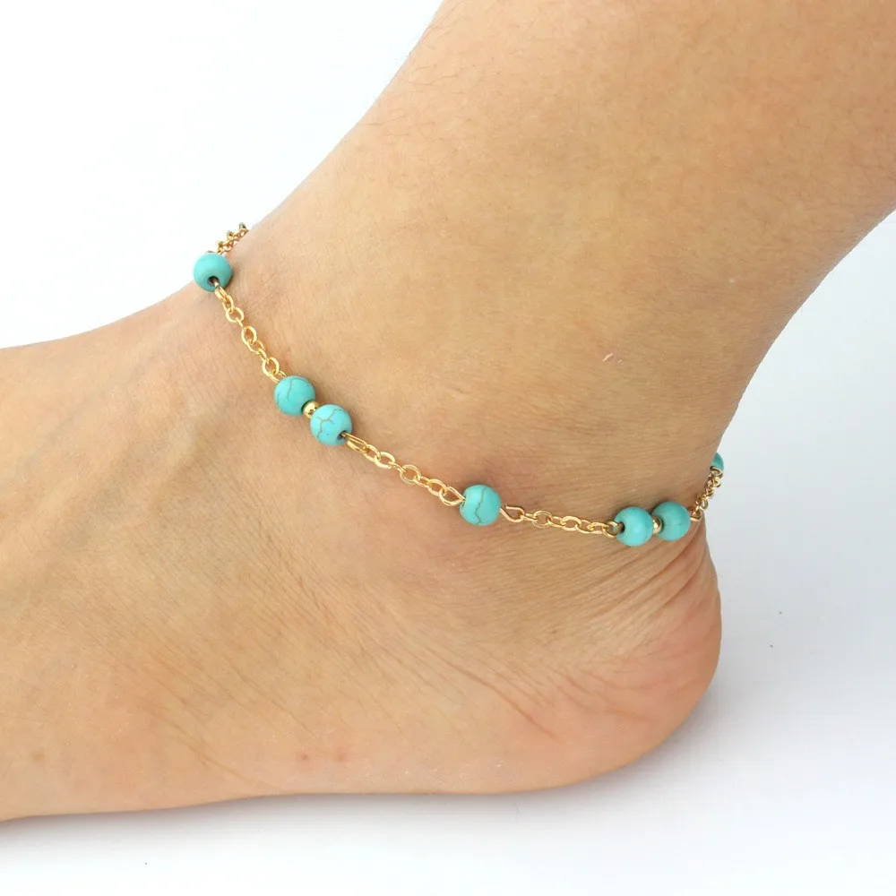 Beaded Beads Anklets Natural Handmade Beaded Pine Bead Ankletsin