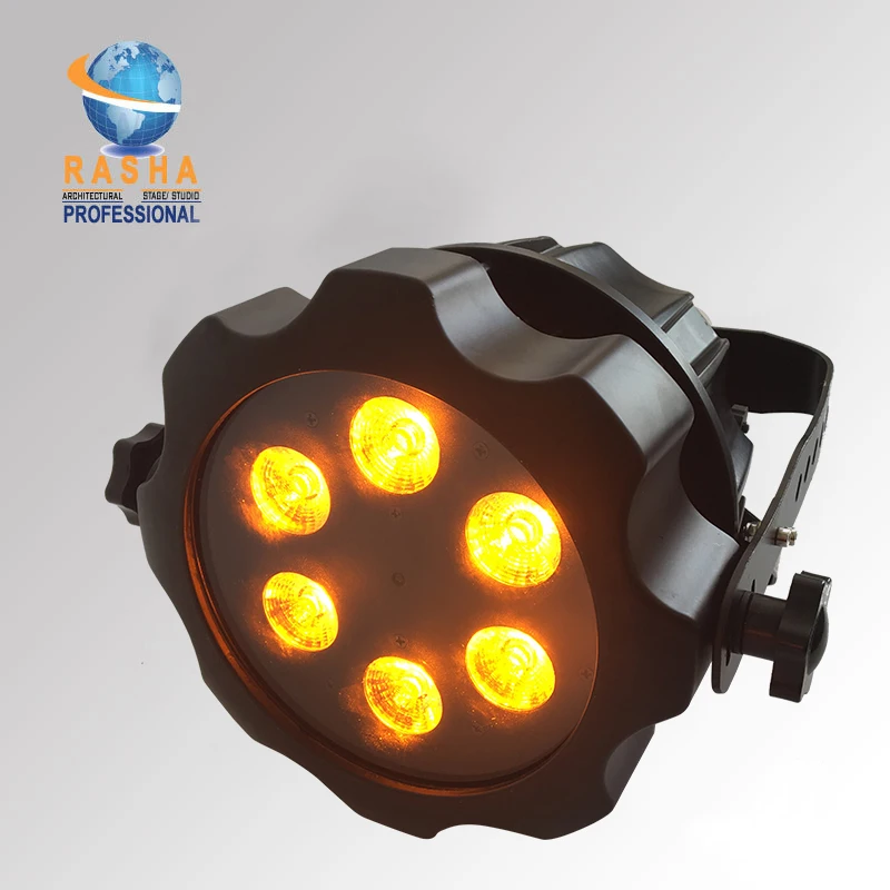 

2017 CE Certificate AQUOS RASHA IP65 Waterproof 6*18W 6in1 RGBAW UV Battery Powered Wireless LED Par Light For Event Party