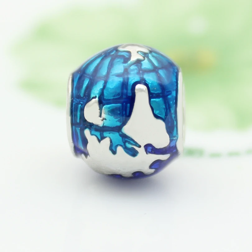 Морской синий земля Путешествия Европа Шарм Бусины DIY ювелирные изделия ручной работы амулет Fit Pandora браслет ожерелье