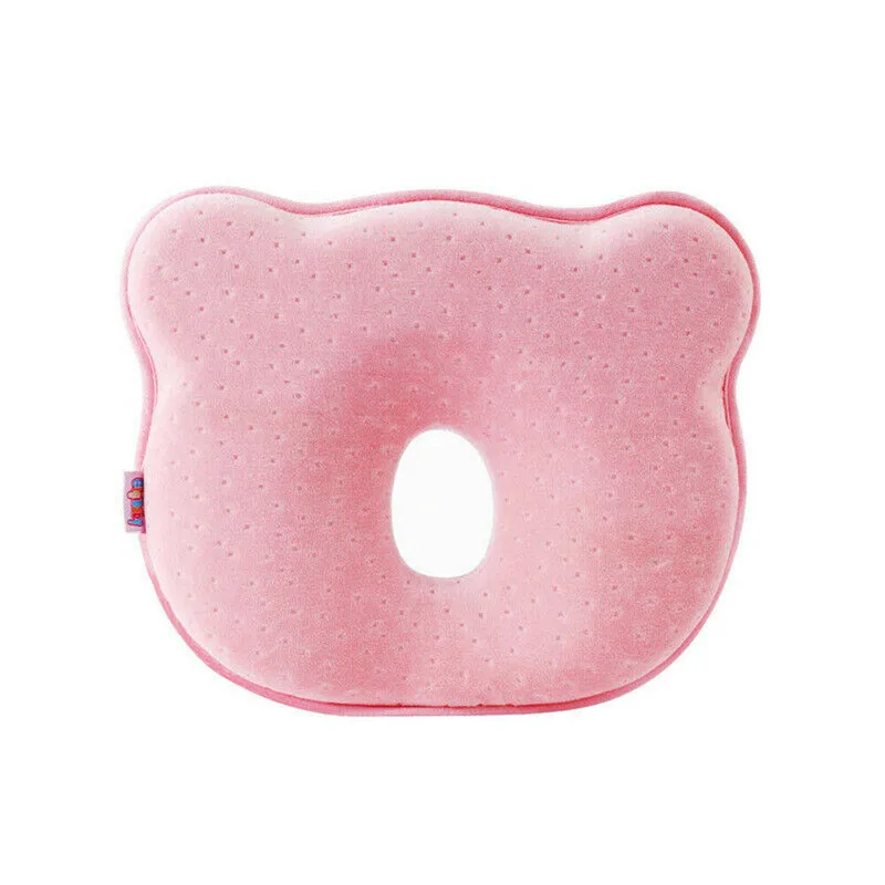 Новая мягкая детская кроватка Подушка предотвращает плоскую голову Ортопедическая подушка спальный вспомогательная Подушка Детские подушки определенной формы от 0 до 12 м - Цвет: Розовый