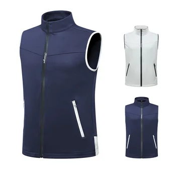 

2020 Mens Full Zipper Golf Apparel Windproof Vest Golf Sleeveless Jacket Autumn Winter Keep Warm Zipper Waistcoat D0654