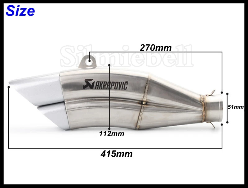 Для MSX125 Z900 Z1000 GSXR750 R3 CBR650 Nmax Xmax мотоцикл Akrapovic выхлопная труба Универсальный двойной нос наконечник глушитель вход 51 мм