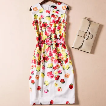 

Women Dress Floral Print Sheath Sleeveless Mini Dresses C3251