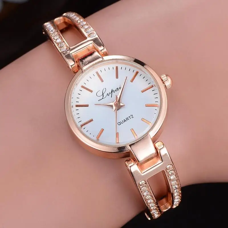 

Women Watches Fashion Casual Bracelet Watch Women Rhinestones Alloy Lady Quartz Wristwatch Simple Analog Bracelet Watch