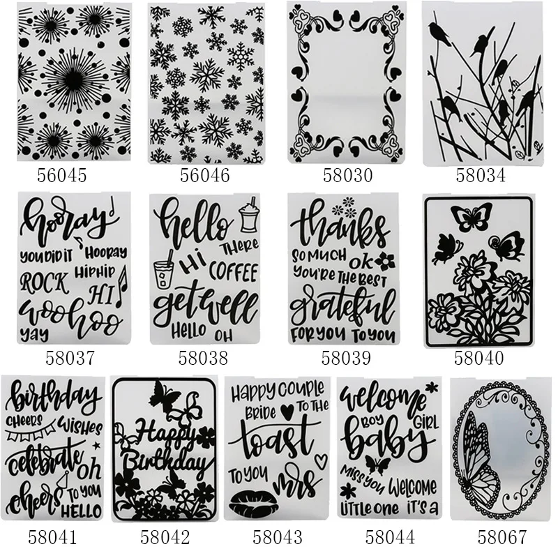 

13 Styles Plastic Stencil Embossing Folder For Photo Album Paper Card DIY Scrapbooking Gift Box Paper Making Decoration Supplies