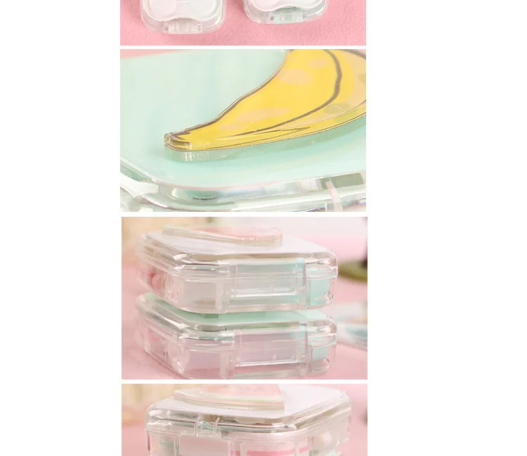 3D чехол для контактных линз с зеркальным цветом чехол для контактных линз с фруктами Милый дорожный футляр аксессуары для очков