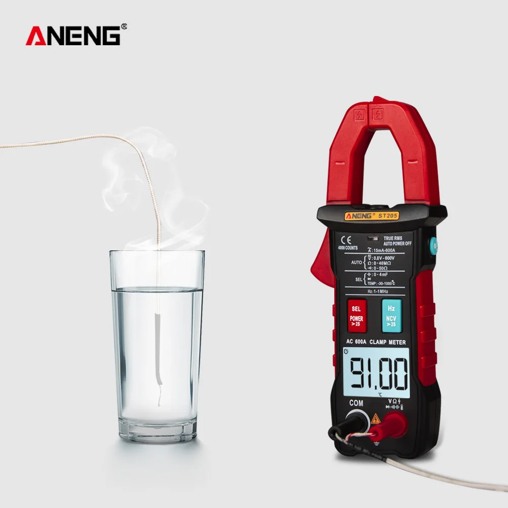 ANENG ST205 Digital Clamp Meter Analog Multimeter Current Clamp DC/AC Intelligent AUTO range meter with temperature tester