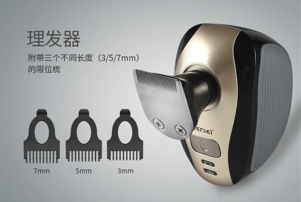 Kemei 5 in 1 KM-1000 Electric Shaver 5 Blade Heads  Washable Electric Shaving Rechargeable Razors Multifunction Men Face Care-8