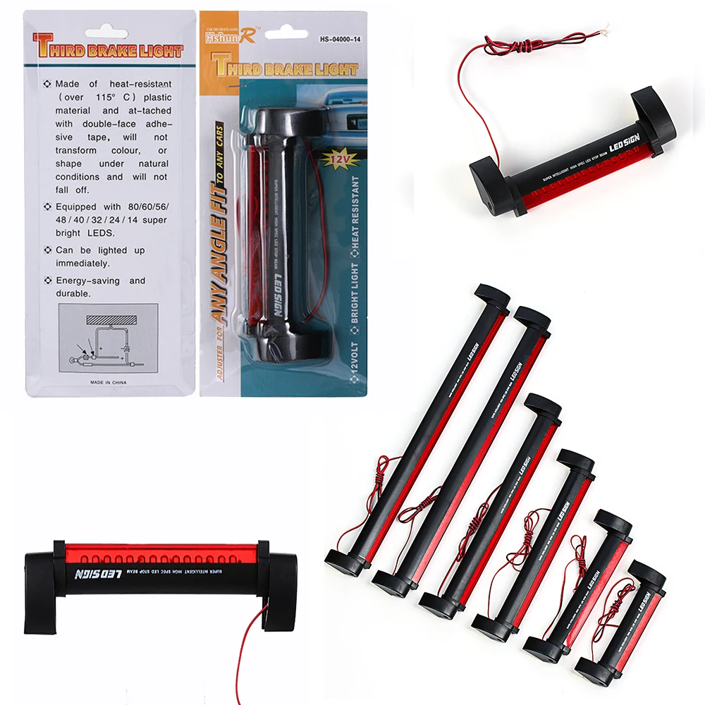 Universal Car 12V Red LED Third Brake Light Bar Rear Roof Warning Light