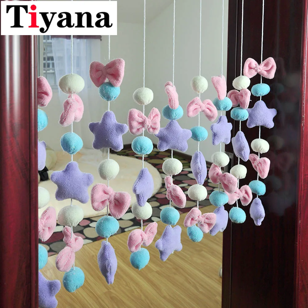 Us 20 23 34 Off Korean Stars Curtains Girls Bedroom Decor Bow Knot Sheer For Cartoon Children S Room Door Curtains Half Partition Tulle Dl012d3 In