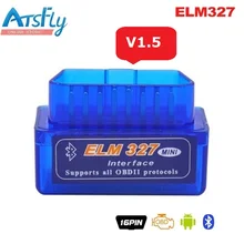 Бесплатная доставка OBD2 V1.5 мини ELM327 OBD Bluetooth Авто Сканер OBDII 2 Автомобилей ELM 327 автомобиля диагностический адаптер