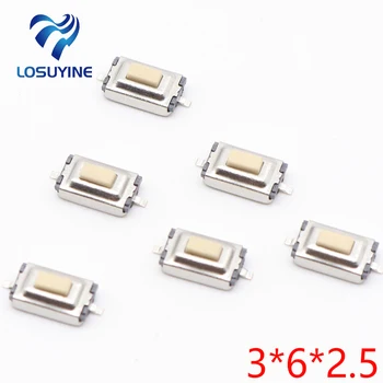 

100PCS/LOT SMD 3*6*2.5 MM Tactile Tact Push Button Micro Switch Momentary Two Pin For MP3 MP4