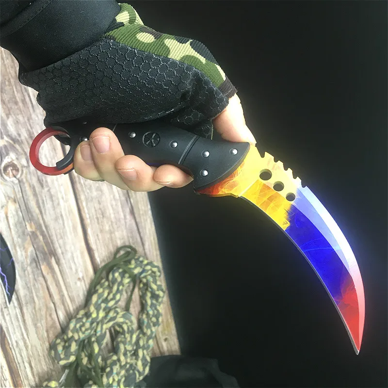 Cs go 420C сталь karambit cs go тактический нож ABS Ручка счетчик удара нож-мачете выживания охотничий нож с зажимом для ремня