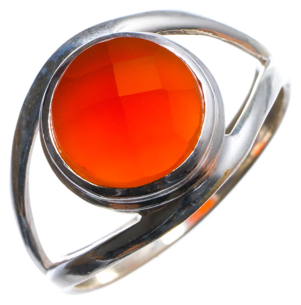 

Natural Carnelian Handmade Unique 925 Sterling Silver Ring, US size 8.75 X2339