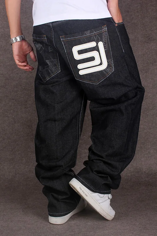 Мужские черные мешковатые джинсы в стиле хип-хоп, дизайнерские брендовые штаны CHOLYL для скейтборда, свободные стильные настоящие хип-хоп джинсы для мальчиков