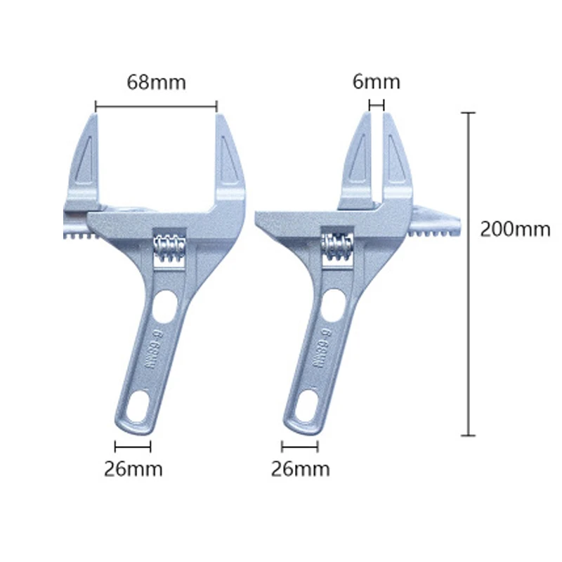 Большой открывающийся регулируемый гаечный ключ с короткой ручкой, гаечный ключ для ванной, многофункциональный кран для умывальника, водопроводный инструмент