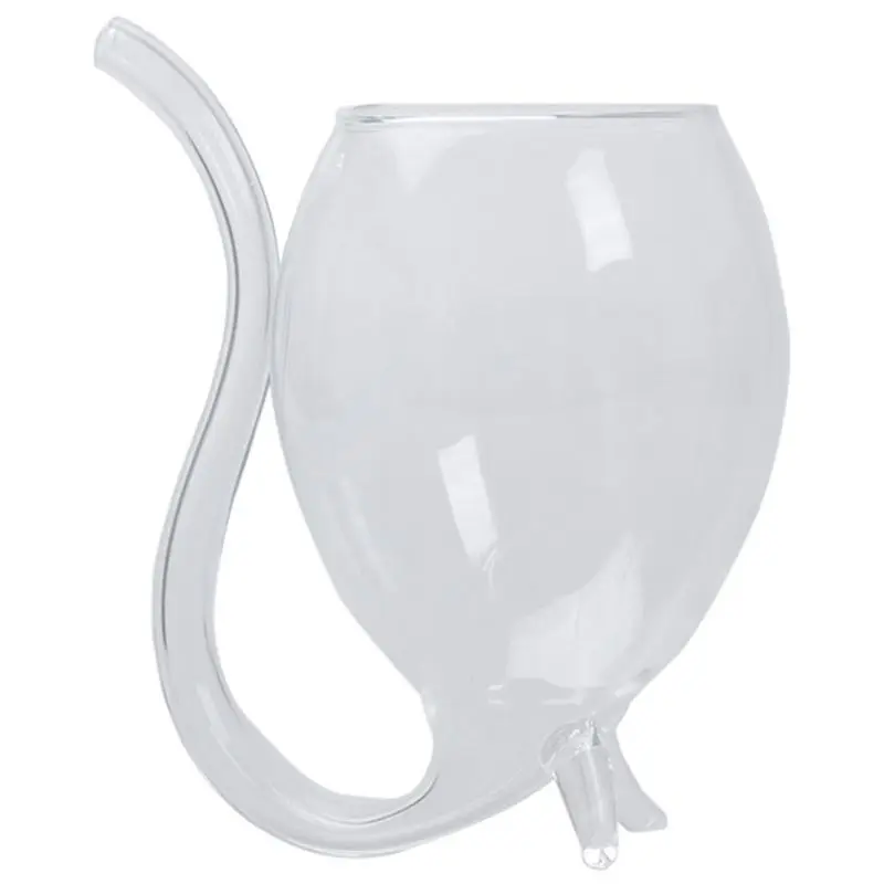 

Wine Whiskey Glass Heat Resistant Glass Sucking Juice Milk Cup Tea Wine Cup With Drinking Tube Straw